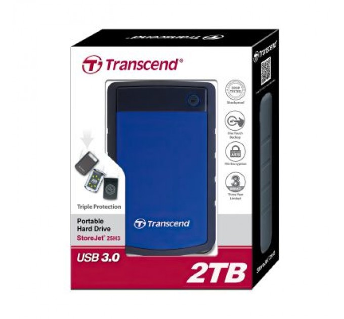 Transcend Зовнішній жорсткий диск 2.5" 2TB Transcend (TS2TSJ25H3B)