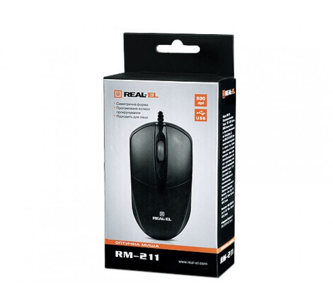 REAL-EL Миша REAL-EL RM-211 Black USB