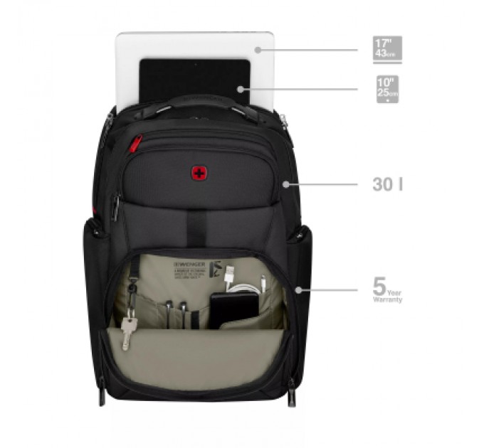Wenger Рюкзак для ноутбука Wenger 17" New Icons, Meteor, Black (653188)
