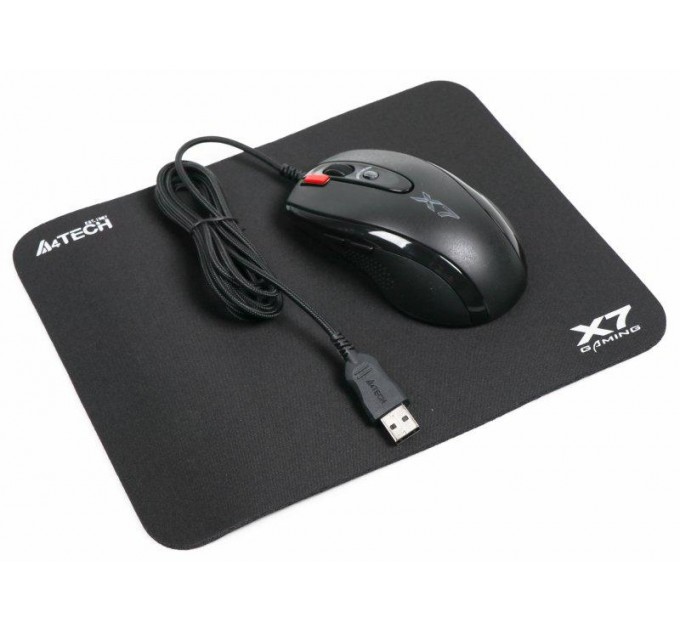 A4Tech Мышь A4Tech X-710BK Black USB + коврик A4Tech X7-200MP