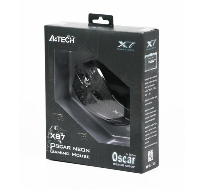 A4Tech Мышь A4Tech X87 Oscar Neon Black USB