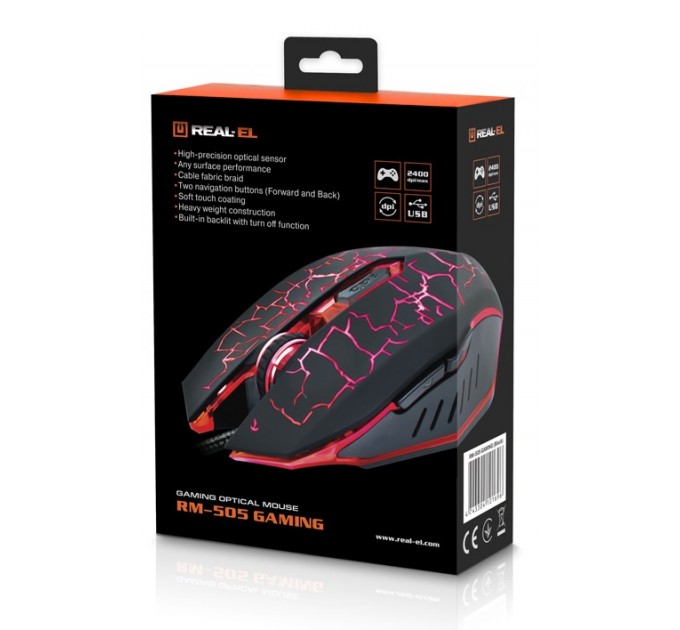 REAL-EL Миша REAL-EL RM-505 Black (EL123200018)