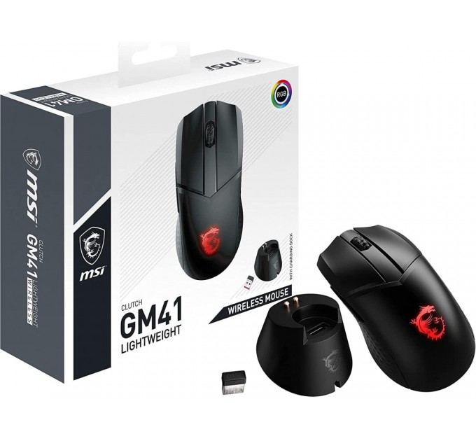 MSI Мышь MSI Clutch GM41 Lightweight Wireless Black (S12-4300860-C54)
