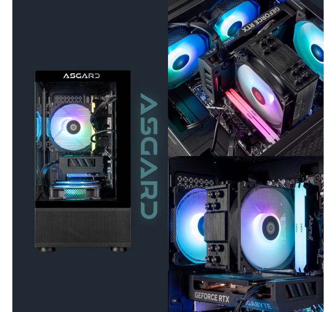 ASGARD Персональный компьютер ASGARD (I124F.16.S10.46.5176); Intel Core i5 12400F (2.5 - 4.4 ГГц) / ОЗУ 16 ГБ / SSD 1 ТБ / NVIDIA GeForce RTX 4060 8 ГБ / без ОП / LAN / Ubuntu / черный