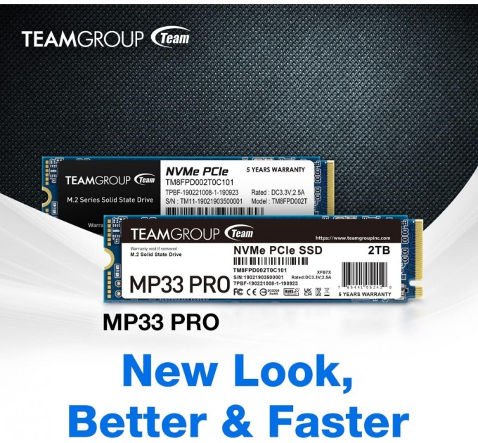 Team Накопичувач SSD 2TB Team MP33 Pro M.2 2280 PCIe 3.0 x4 3D TLC (TM8FPD002T0C101)