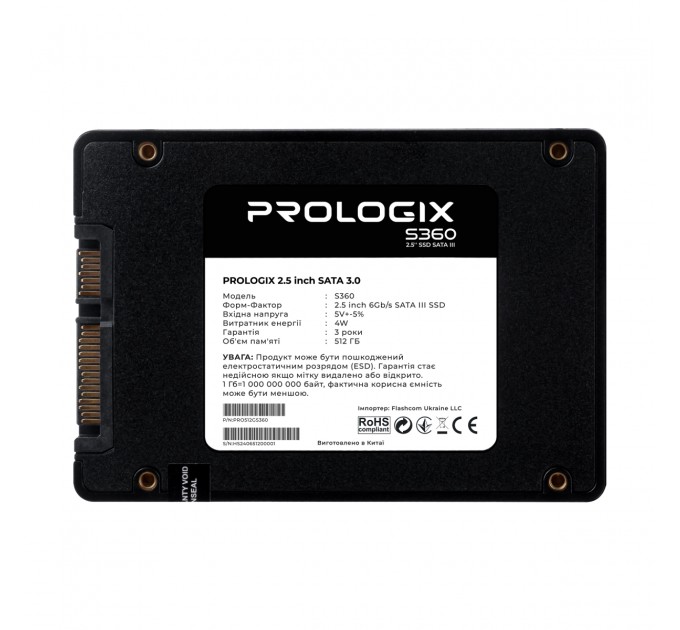 Prologix Накопичувач SSD  512GB Prologix S360 2.5" SATAIII TLC (PRO512GS360)