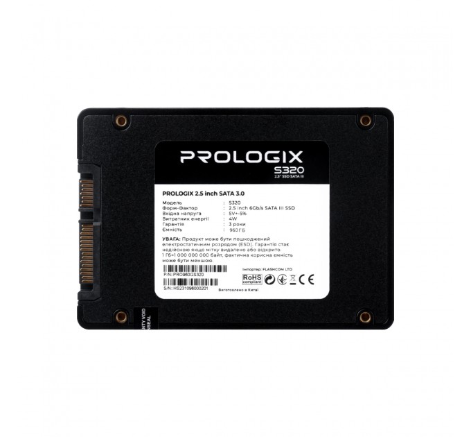 Prologix Накопичувач SSD  960GB Prologix S320 2.5" SATAIII TLC (PRO960GS320)
