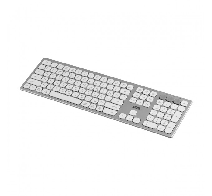 2E Клавиатура беспроводная 2E KS270 WL/BT EN/UKR Silver/White (2E-KS270WBWH_UA)