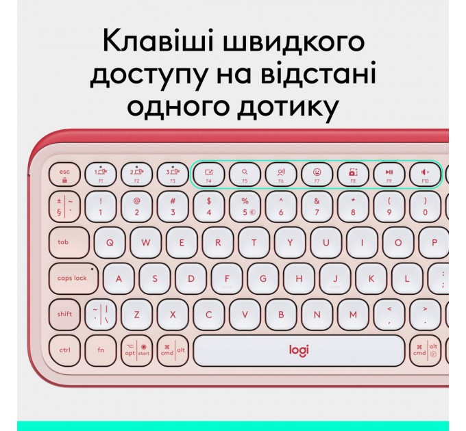 Logitech Клавиатура беспроводная Logitech Pop Icon Keys Rose (920-013073)