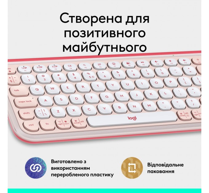 Logitech Клавиатура беспроводная Logitech Pop Icon Keys Rose (920-013073)