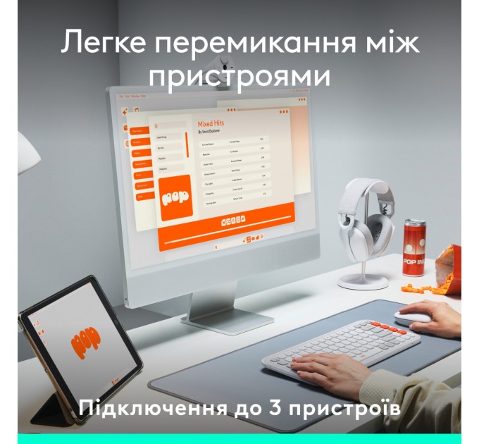 Logitech Клавиатура беспроводная Logitech Pop Icon Keys Rose (920-013073)