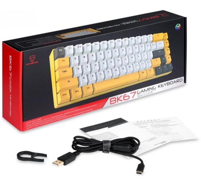 Motospeed Клавиатура беспроводная Motospeed BK67 Longhua Blue Yellow (mtbk67ymb)