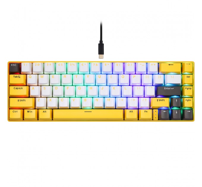 Motospeed Клавиатура беспроводная Motospeed BK67 Longhua Blue Yellow (mtbk67ymb)