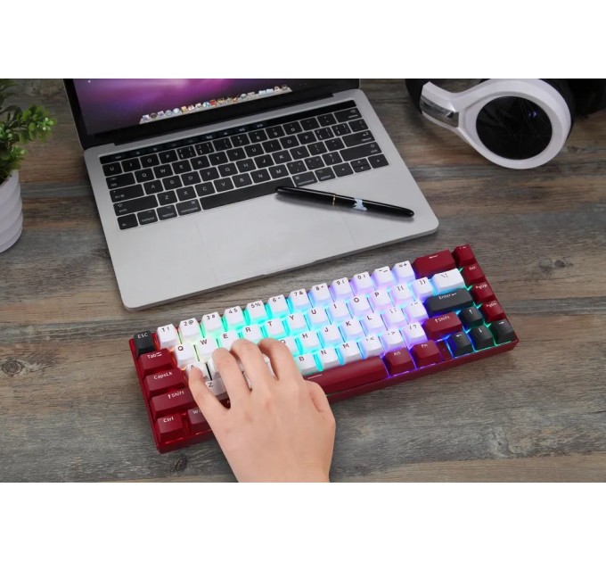 Motospeed Клавиатура беспроводная Motospeed BK67 Longhua Red Red (mtbk67rmr)