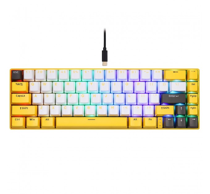 Motospeed Клавиатура беспроводная Motospeed BK67 Longhua Red Yellow (mtbk67ymr)