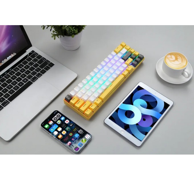 Motospeed Клавиатура беспроводная Motospeed BK67 Longhua Red Yellow (mtbk67ymr)