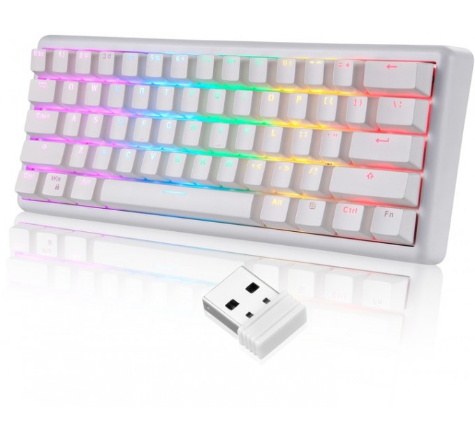 Motospeed Клавиатура беспроводная Motospeed SK66 Gateron Red Hot Swap White (mtsk66wmr)