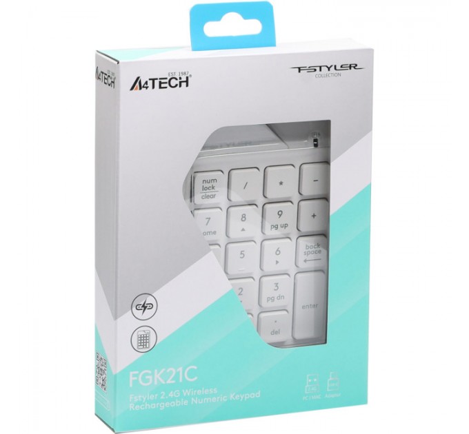 A4Tech Клавиатура цифровая A4Tech Fstyler FGK21C White