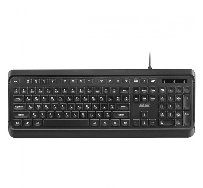 2E Клавиатура 2E KS120 White Backlight EN/UK Black (2E-KS120UB_UA)
