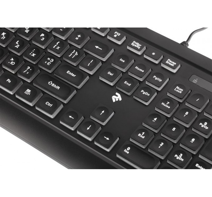 2E Клавиатура 2E KS120 White Backlight EN/UK Black (2E-KS120UB_UA)