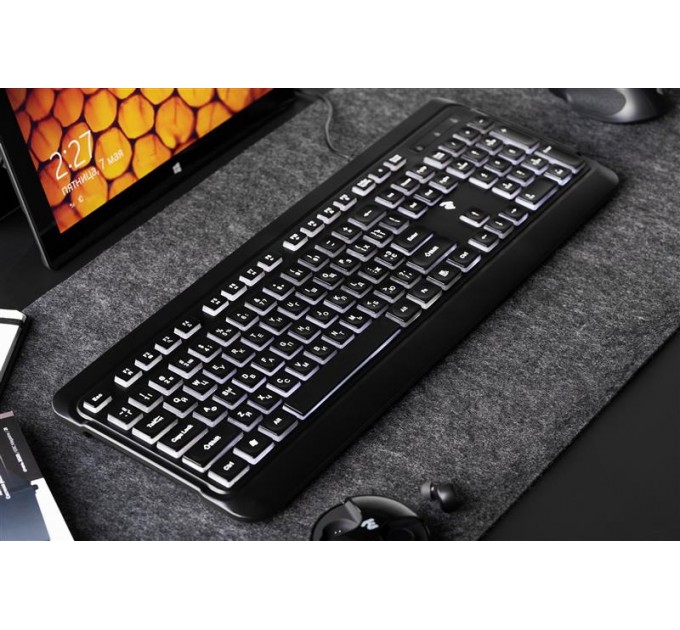 2E Клавиатура 2E KS120 White Backlight EN/UK Black (2E-KS120UB_UA)