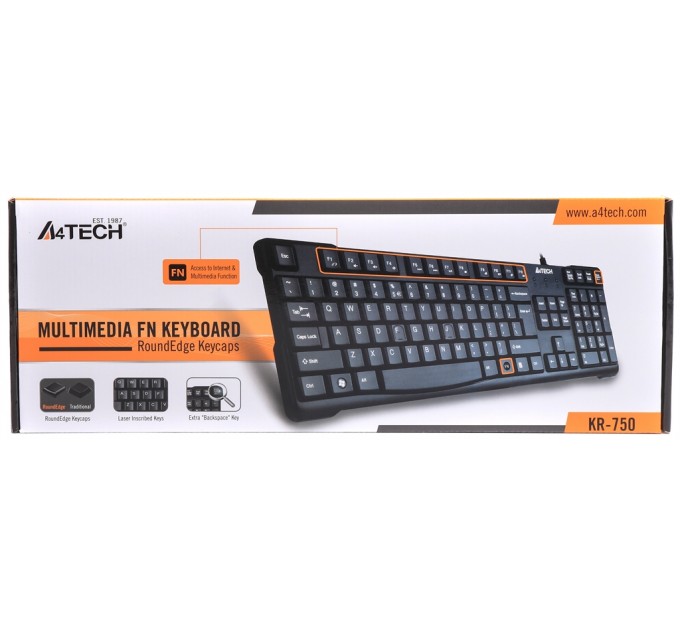 A4Tech Клавиатура A4Tech KR-750 Ukr Black