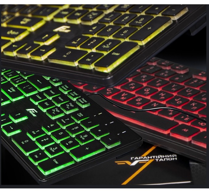 Frime Клавіатура Frime Moonfox 3Color Ukr Black (FLK18210)