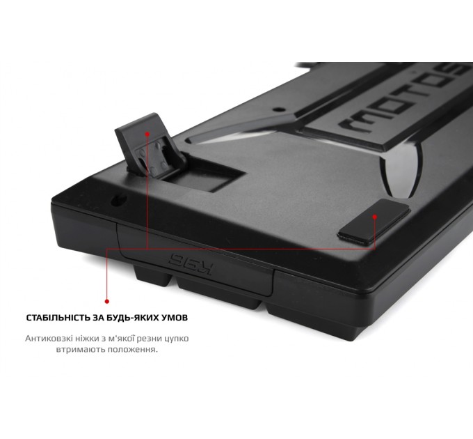 Motospeed Клавиатура Motospeed CK107 Outemu Blue RGB Ukr Black (mtk96mb)