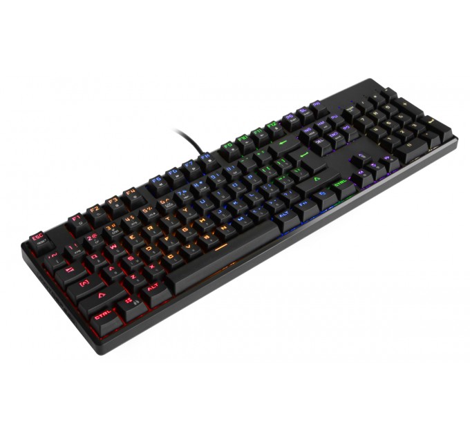 Motospeed Клавиатура Motospeed CK107 Outemu Blue RGB Ukr Black (mtk96mb)