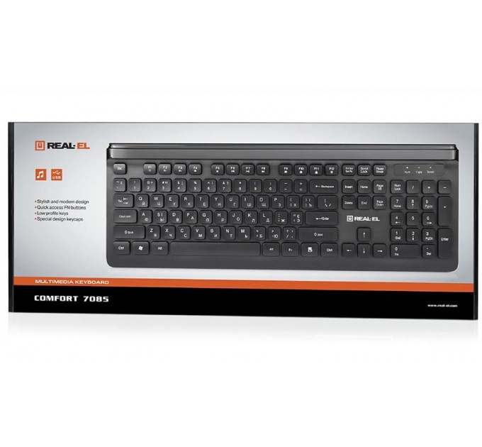 REAL-EL Клавіатура REAL-EL Comfort 7085 Ukr Black