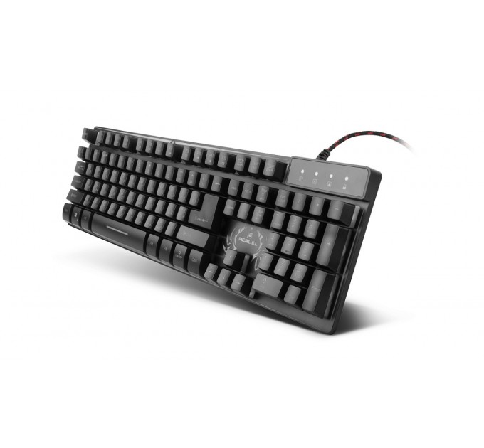 REAL-EL Клавиатура REAL-EL Comfort 7090 Backlit Black (EL123100031)