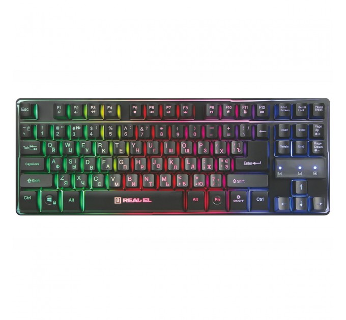 REAL-EL Клавіатура REAL-EL Gaming 8710 TKL Backlit Ukr Black