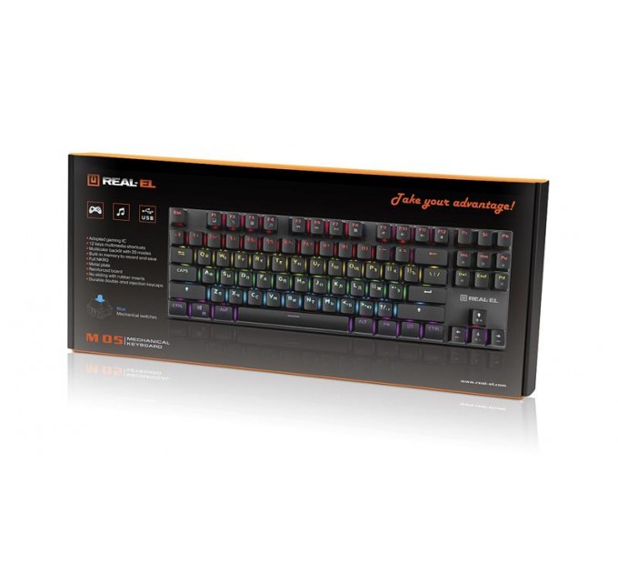 REAL-EL Клавиатура REAL-EL M 05 Grey USB