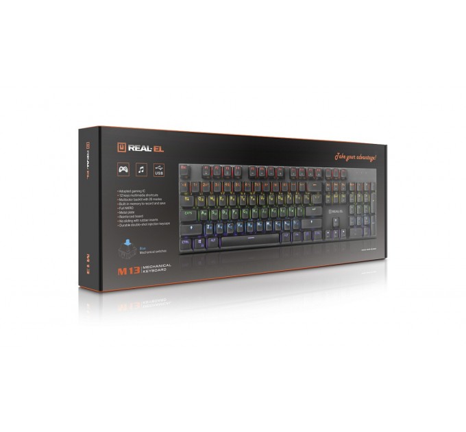 REAL-EL Клавиатура REAL-EL M 13 Grey USB