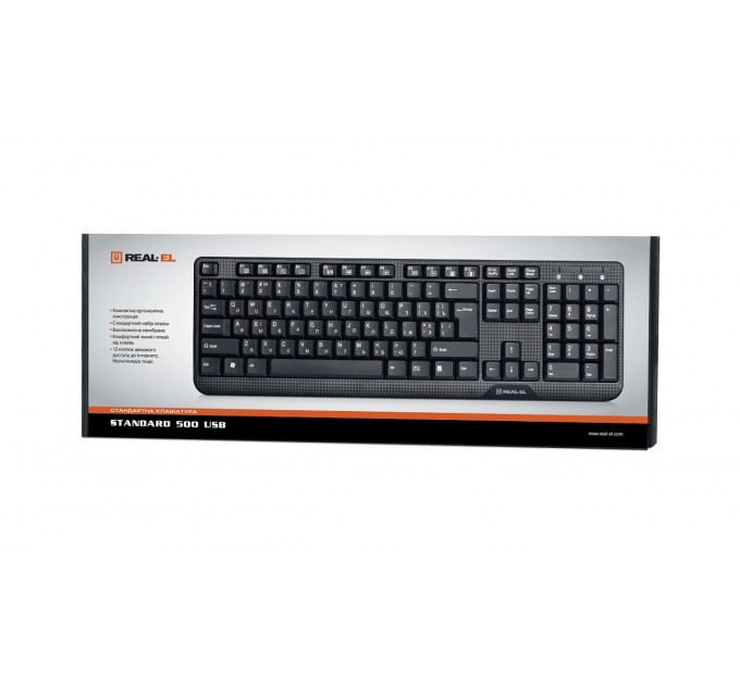 REAL-EL Клавиатура REAL-EL Standard 500 Ukr Black