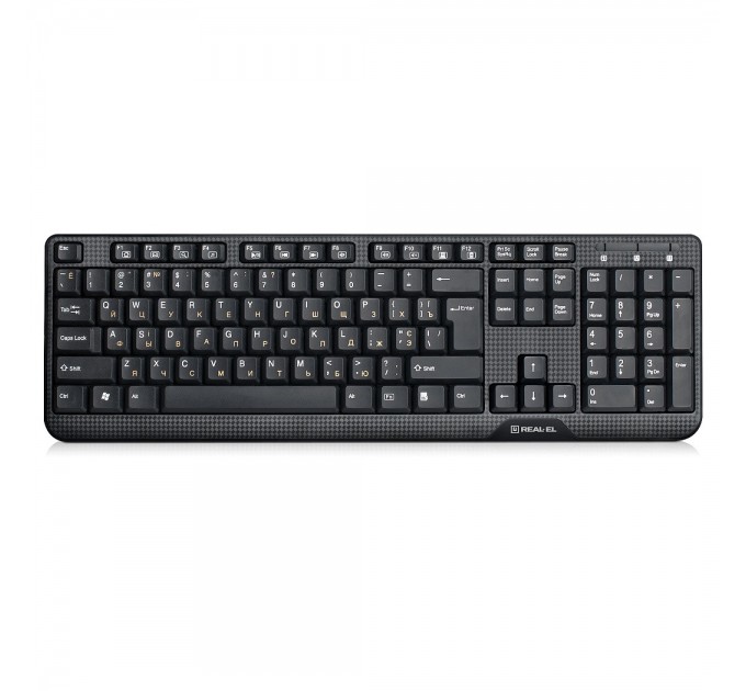 REAL-EL Клавиатура REAL-EL Standard 500 Ukr Black