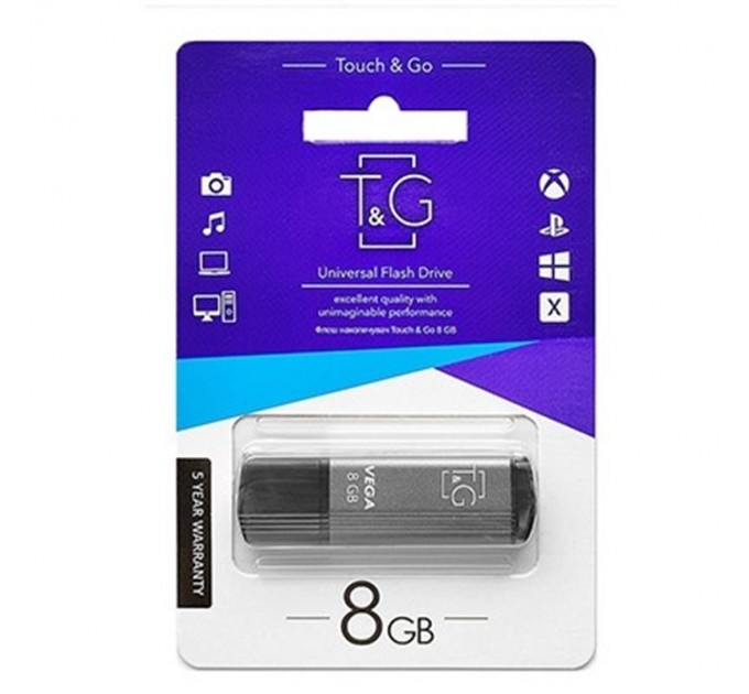 T&G Флеш-накопичувач USB 8GB T&G 121 Vega Series Grey (TG121-8GBGY)