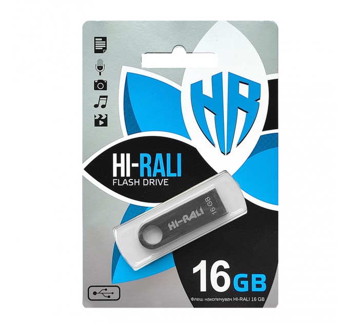 Hi-Rali Флеш-накопичувач USB 16GB Hi-Rali Shuttle Series Black (HI-16GBSHBK)