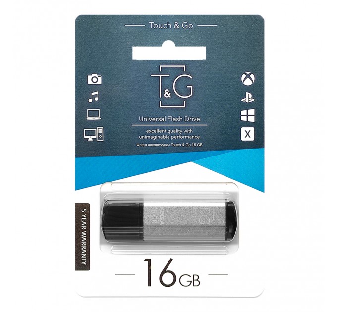 T&G Флеш-накопичувач USB 16GB T&G 121 Vega Series Silver (TG121-16GBSL)