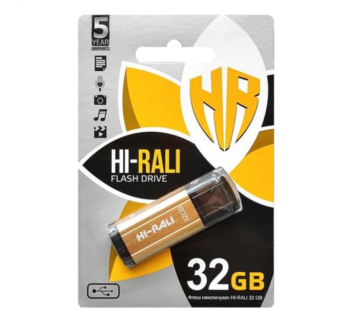 Hi-Rali Флеш-накопитель USB 32GB Hi-Rali Stark Series Gold (HI-32GBSTGD)