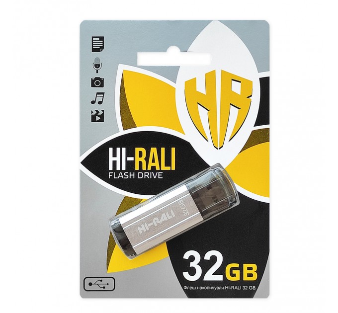 Hi-Rali Флеш-накопитель USB 32GB Hi-Rali Stark Series Silver (HI-32GBSTSL)