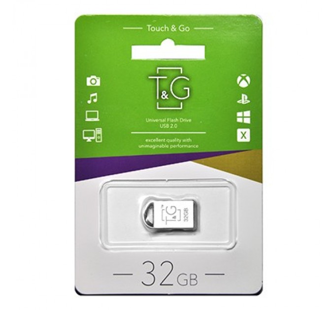 T&G Флеш-накопичувач USB 32GB T&G 107 Metal Series Silver (TG107-32G)