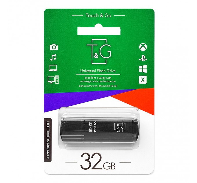 T&G Флеш-накопичувач USB 32GB T&G 121 Vega Series Black (TG121-32GBBK)