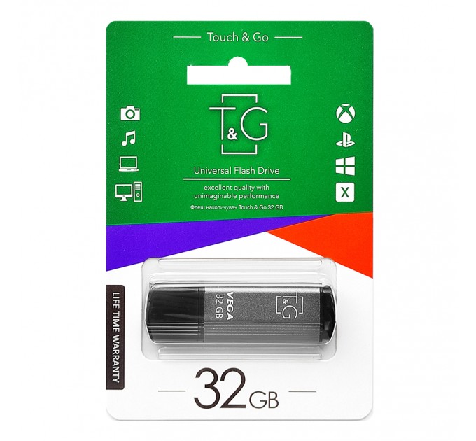 T&G Флеш-накопичувач USB 32GB T&G 121 Vega Series Grey (TG121-32GBGY)