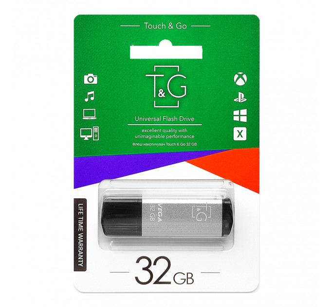 T&G Флеш-накопичувач USB 32GB T&G 121 Vega Series Silver (TG121-32GBSL)