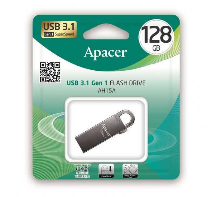 Apacer Флеш-накопитель USB3.1 128GB Apacer AH15A Black (AP128GAH15AA-1)