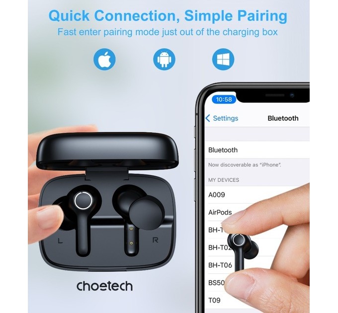 Choetech Bluetooth-гарнітура Choetech BH-T06 TWS bluetooth
