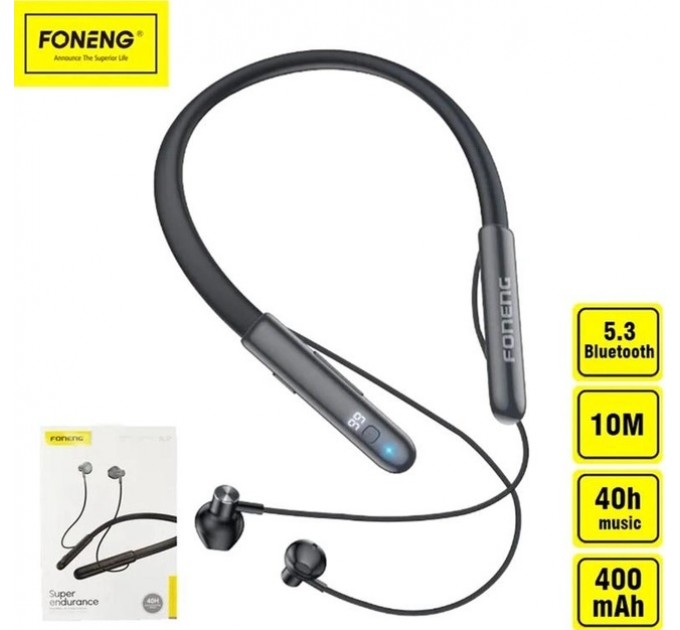 Foneng Bluetooth-гарнитура Foneng BL37 Digital Display Neckband Bluetooth Earphone (BL37-BE-DDN)