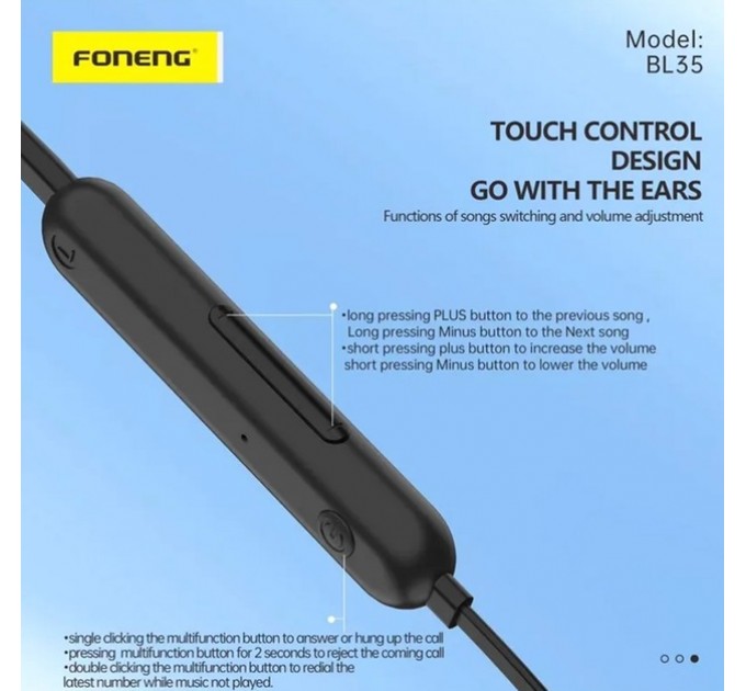 Foneng Bluetooth-гарнітура Foneng Neckband Sport (BL35)