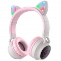 HOCO Bluetooth-гарнитура Hoco W27 Cat Ear Grey/Pink (W27GP)